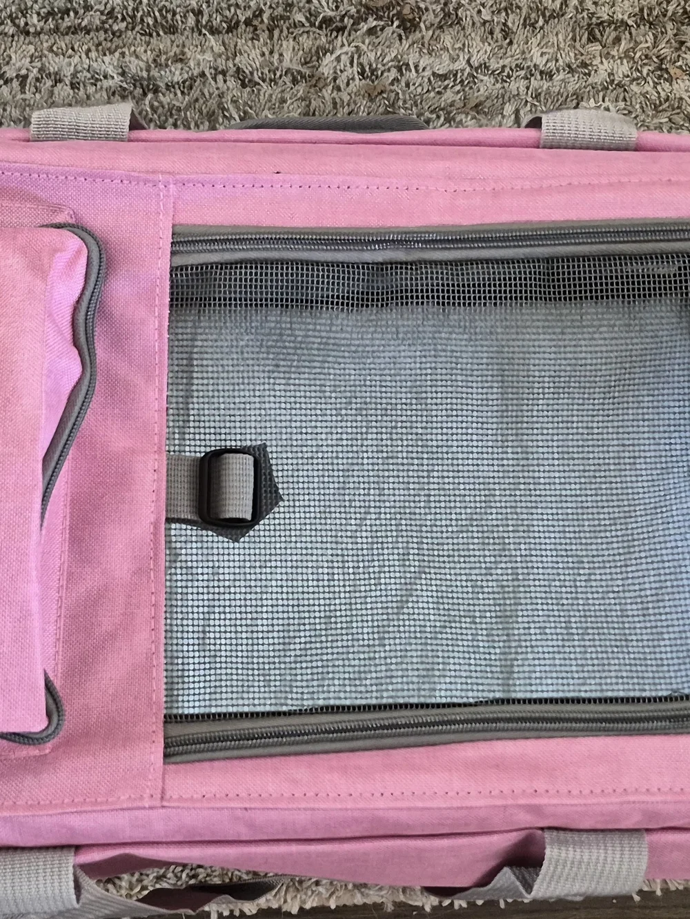Pink Rolling Small Pet Carrier with Mesh Ventilation and Telescoping Handle